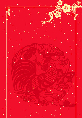 雞祥如意新春海報背景