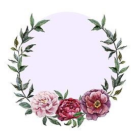 唯美水彩繪花朵邊框