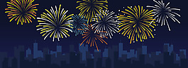 新年扁平藍(lán)色海報(bào)banner背景