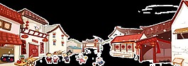 中國風房屋背景透明素材圖