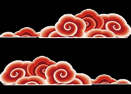 紅色云朵裝飾透明素材圖
