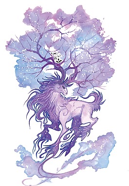 手繪卡通麋鹿透明素材