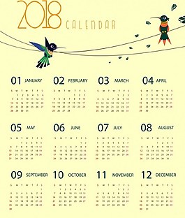 2018新年黃歷ai矢量素材下載