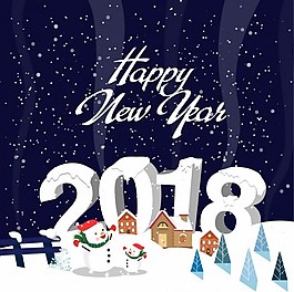 2018雪景背景ai素材下載