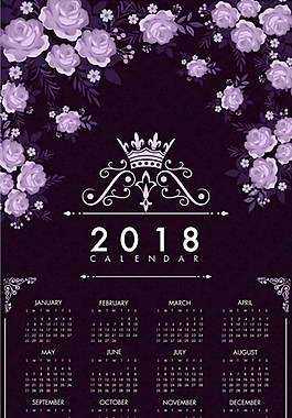 鮮花花朵日歷ai矢量素材下載