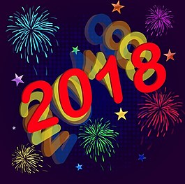 2018彩色烟花新年ai矢量素材下载