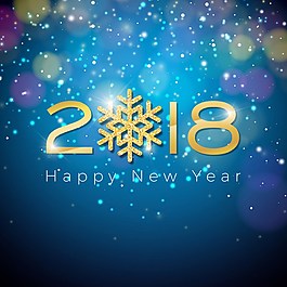 2018新年雪花藍(lán)色背景素材下載