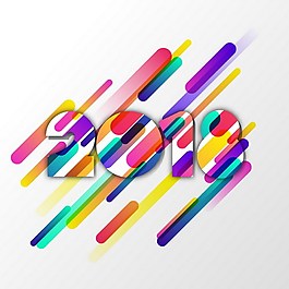 2018炫彩幾何字體設計ai矢量素材下載