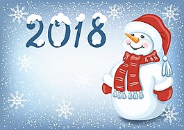 2018圣誕雪人ai矢量素材下載