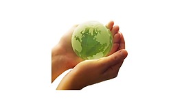 創(chuàng)意手捧地球插畫png元素