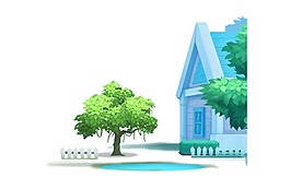 歐式樹林建筑png元素