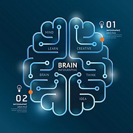 大脑线条图ai矢量素材下载