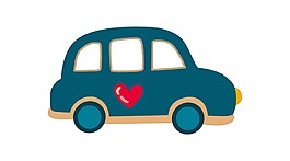 卡通藍色汽車png元素