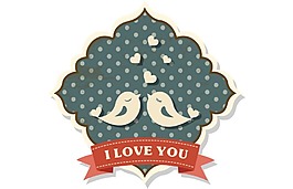 love愛歐式小鳥愛心海報(bào)元素png