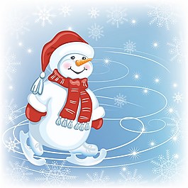 雪人雪花圣誕素材背景下載