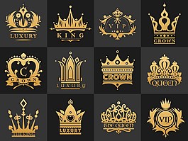 金色皇冠圖標(biāo)ai矢量素材下載