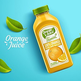 橘子果汁飲料ai矢量素材下載