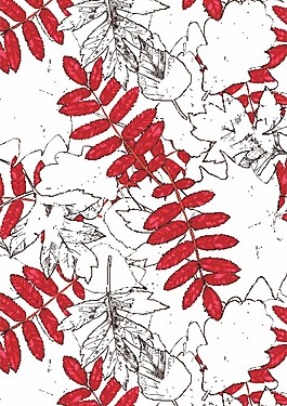 紅色植物葉子背景設(shè)計(jì)