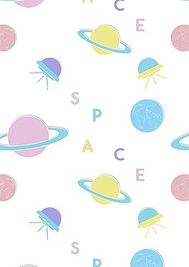 卡通外太空無縫背景設計