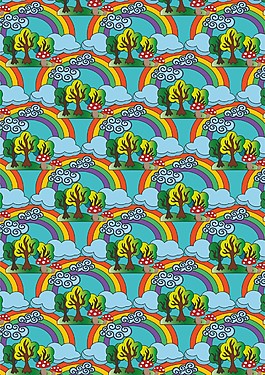 彩虹樹木無縫背景設計