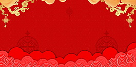 簡(jiǎn)約紅色狗年新春海報(bào)背景設(shè)計(jì)
