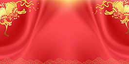 精美紅色狗年新春海報(bào)背景設(shè)計(jì)