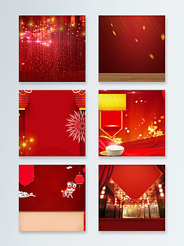 紅色電商新年促銷(xiāo)主圖背景