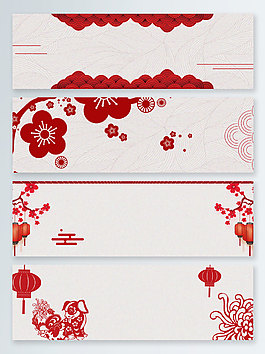 新年簡(jiǎn)約中國(guó)風(fēng)梅花banner背景圖