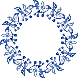 藍(lán)色唯美植物紋理邊框