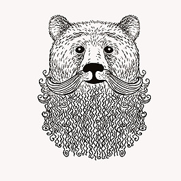 時尚趣味手繪狗熊插畫