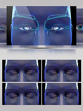 藍(lán)光虛擬人臉視頻素材