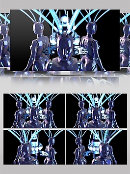 藍光機械星人視頻素材