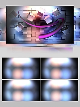 迷幻光束方塊視頻素材