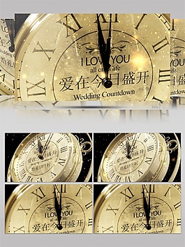 金色時鐘視頻素材