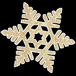 一片金色雪花透明素材