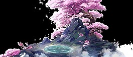 卡通創(chuàng)意風(fēng)景畫透明裝飾素材