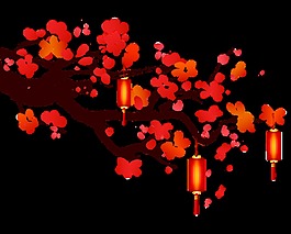 慶祝新春透明裝飾素材