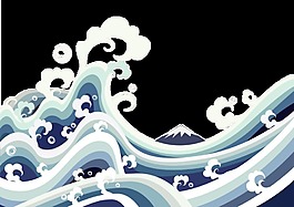 手繪卡通浪花透明裝飾素材