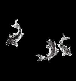 中國風(fēng)鯉魚水墨畫透明裝飾素材