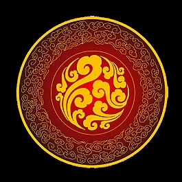 圓形祥云圖案透明裝飾素材