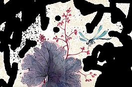 中國(guó)傳統(tǒng)水墨畫(huà)透明裝飾素材