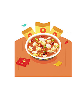 臘八紅包素材設計