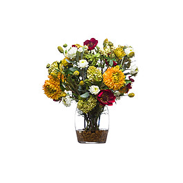 清新黃色菊花花朵花束實物元素
