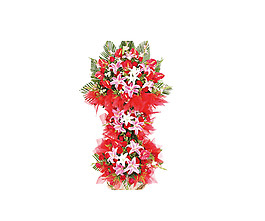 喜慶大紅色花朵花束實(shí)物元素