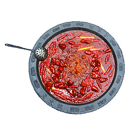 香辣美味麻辣四川火锅食物元素