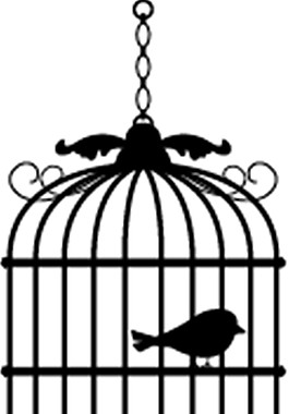 簡約黑色鳥籠裝飾元素