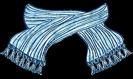 冬季藍(lán)色圍巾png素材