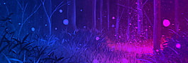 紫色清新森林系banner背景(