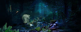 唯美清新森林系banner背景