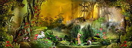 清新森林系banner背景(27)